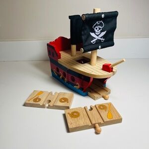 BIGJIGS Rail Wooden Pirate Galleon Ship